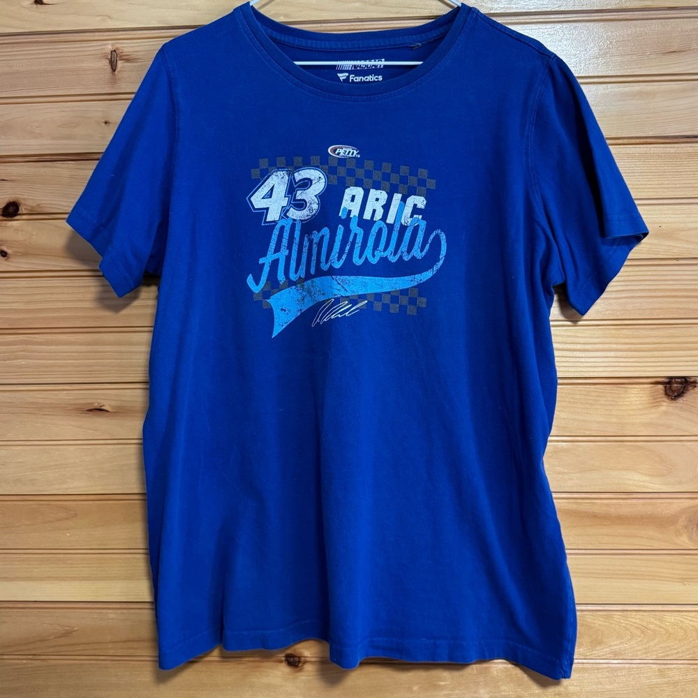 Fanatics NASCAR Aric Almirola #43 Blue Graphic T-Shirt Large